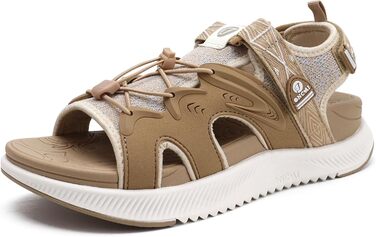 ONCAI Легкі сандалі для ходьби жіночі, спортивні сандалі для піших прогулянок з підтримкою стопи, ортопедичні сандалі для активного відпочинку, підходять для фасціїту, з регульованими ремінцями, розмір 36-43 (36 EU, Бежевий, Білий)