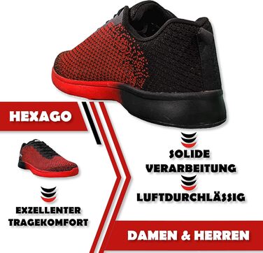 Жіночі та чоловічі боулінг-шоу Aloha HexaGo – універсальні для правші та лівші, 39 EU, червоно-чорні