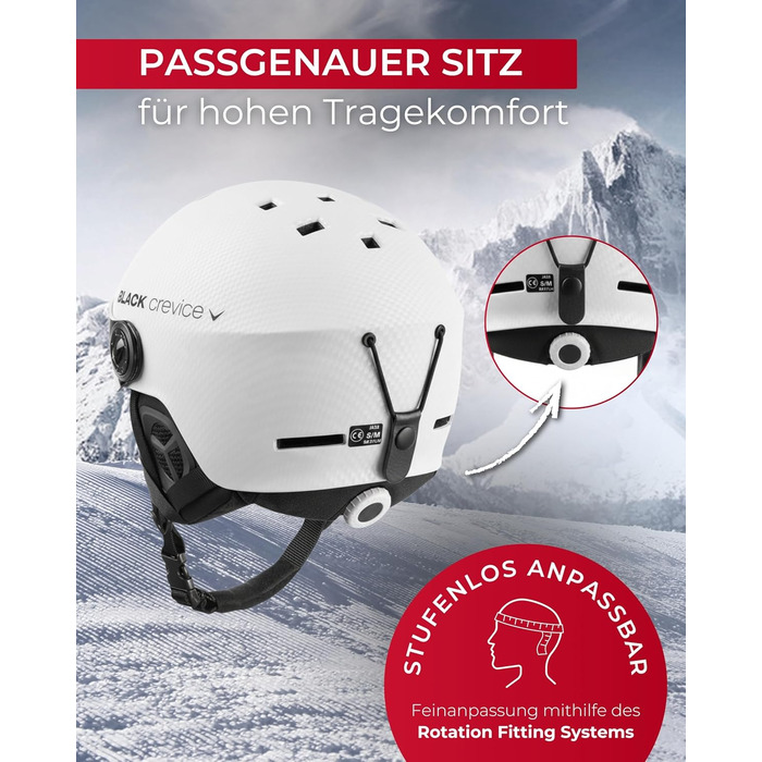 Шолом гірськолижний Black Crevice Arlberg з візором 2 шт. білий/карбон, M/L (58-61)