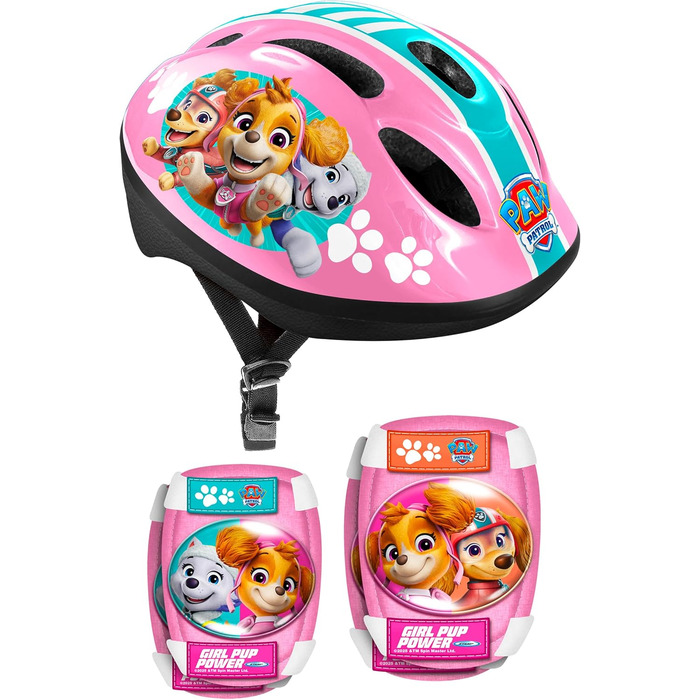 Дитячий захисний комплект Paw Patrol: рожевий шолом, наколінники й налокітники для дівчаток