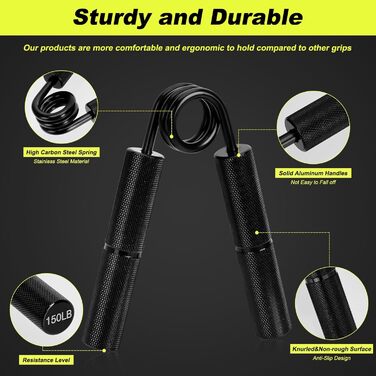 Набір для тренування рук та пальців (4 шт.), алюмінієвий підлокітний тренажер, тренажер сили хвата, тренажер м'язів рук для зміцнення хвата, нарощування м'язів та реабілітації рук (50/100/150/200 LBS)