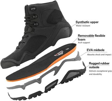 Чоловічі трекінгові черевики NORTIV 8, водонепроникні, чорні (44 EU)