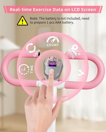 Вертикальний тренажер для кардіо, сходи для дому, вертикальний альпініст з ручкою для тренувань всього тіла, 3 регульовані висоти, LCD-дисплей, компактний та складаний, рожевий