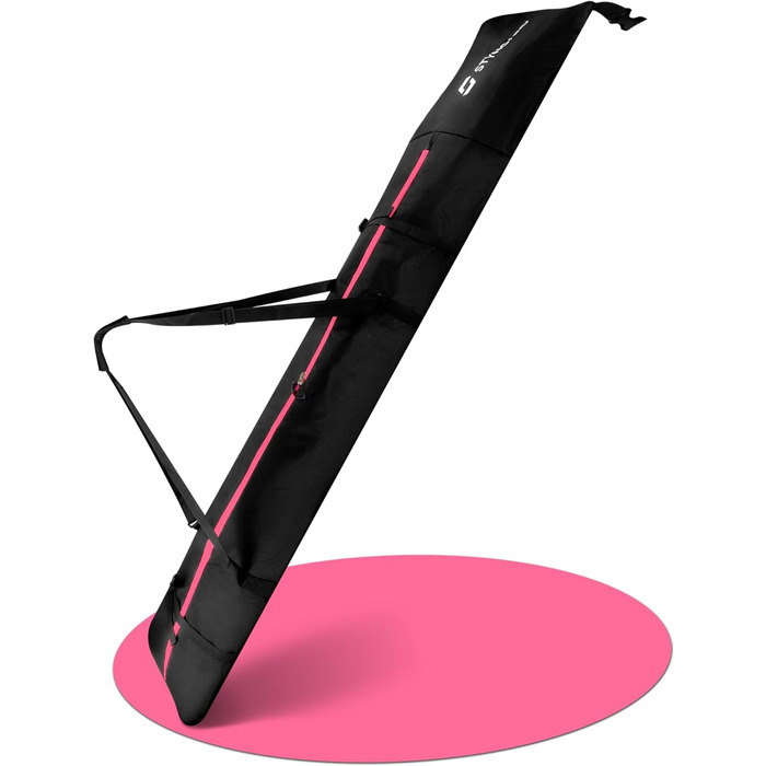 Чохол для лиж STYNGARD KITZBÜHEL (XXL) - для 2 пар лиж до 200 см, водонепроникний, чорно-рожевий