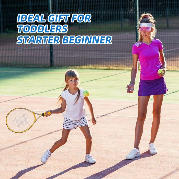 Набір для гри в теніс JOY SPOT: 2 ракетки, м'яч для відбивання, тенісні м'ячі зі шнуром та сумка для початківців, дітей та дорослих, тренувальний інвентар для ігор на вулиці та в саду