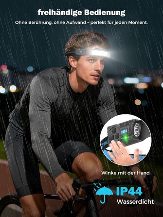 Налобний ліхтар Smiling Shark, 2 шт. Суперяскравий LED налобний ліхтар з регулюванням, датчиком руху, акумулятором 2400 mAh, 5 режимів. Ідеально для бігу, походів, кемпінгу.