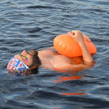 Безпечний буй для плавання BornToSwim, унісекс, помаранчевий, 28x49 см, без сухої кишені