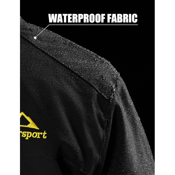 Чоловіча флісова куртка MAGCOMSEN на зиму: тепла, водонепроникна, з капюшоном для туризму та кемпінгу (чорний, L)