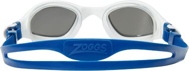 Окуляри для плавання Zoggs Tiger для дорослих, з UV-захистом, антифогом, дзеркальні, біло-сині, універсальний розмір