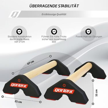 Паралетси LowFit PRO Gorletic для каллістеніки та гімнастики, компактні, преміум-якість, магнітний дизайн, білі з червоним