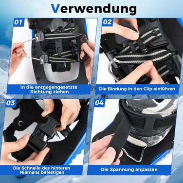 Снігоступи Costway з підйомною системою, розмір 35-45, до 68/90 кг, комплект з трекінгових палиць та сумки, для чоловіків, жінок та підлітків (EUR 35-40, блакитні)