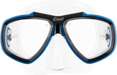 Маска для підводного плавання Cressi Focus із регульованою трубкою, для дорослих і дітей, сумісна з коригуючими лінзами –1.00 > –8.00, водовідштовхувальна, прозоро-синя
