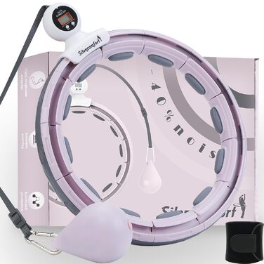 Розумний хулахуп Leise Fitness для схуднення та фітнесу, 16 вузлів, ліловий з лічильником