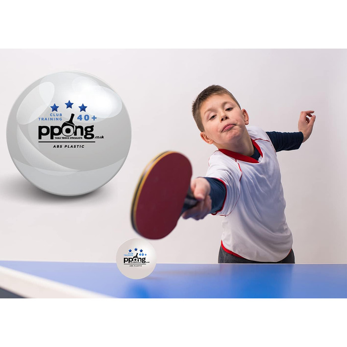 PPONG Набір тенісних кульок для настільного тенісу – 24 шт. – 3 зірки, 40+ Pro ABS, білі – високопродуктивні кульки для гри в приміщенні та на вулиці