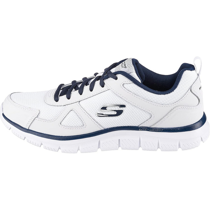 Чоловічі кросівки для бігу та спорту Skechers Sport Track SCLORIC, чорно-червоні, шкіра та сітка