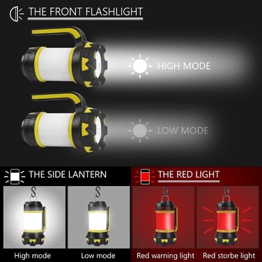 LED кемпінговий ліхтар Flintronic 1000 люменів, перезаряджуваний, 6 режимів, водонепроникний, з USB-кабелем, 3600mAh, power bank для кемпінгу, риболовлі, полювання (зелений)