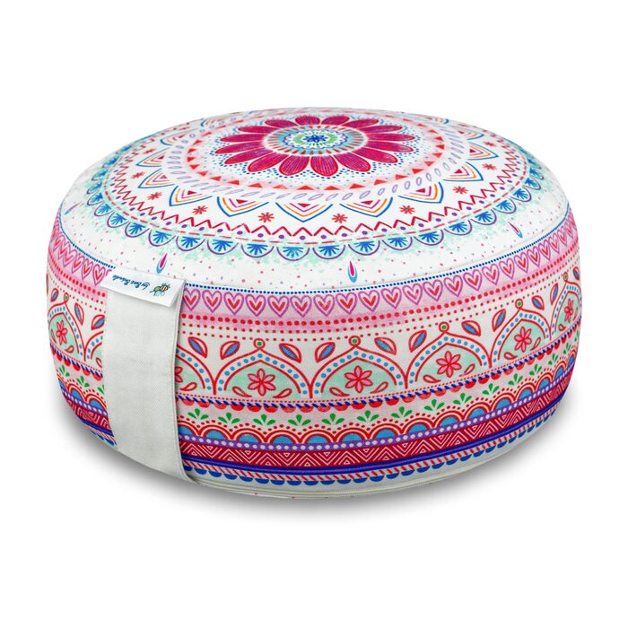 Подушка для медитації Bine Brändle Mandala: Подушка для йоги, сидіння на підлозі, висота 15 см, наповнювач з лушпиння гречки, сертифікат GOTS, бавовняний чохол Morgentau