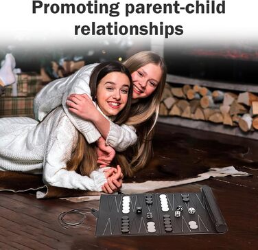 Набір для гри в шашки (бекґеммон) дерев'яний, 15 дюймів, для дорослих та дітей, портативний, коричневий, темно-сірий