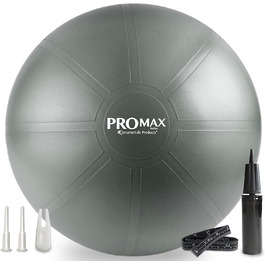Фітбол SmarterLife PRO MAX 65 см срібного кольору для фітнесу, йоги, фізіотерапії та вагітності