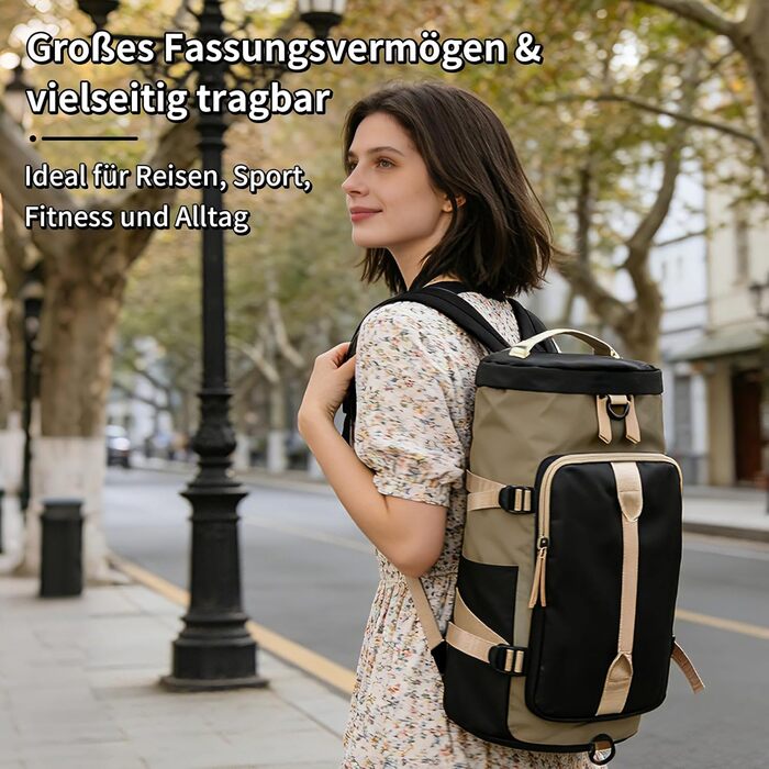 Спортивна сумка для подорожей Watproofit 28Л з відділенням для взуття та вологих речей, водонепроникна сумка-даффл для тренувань, чорно-сіра