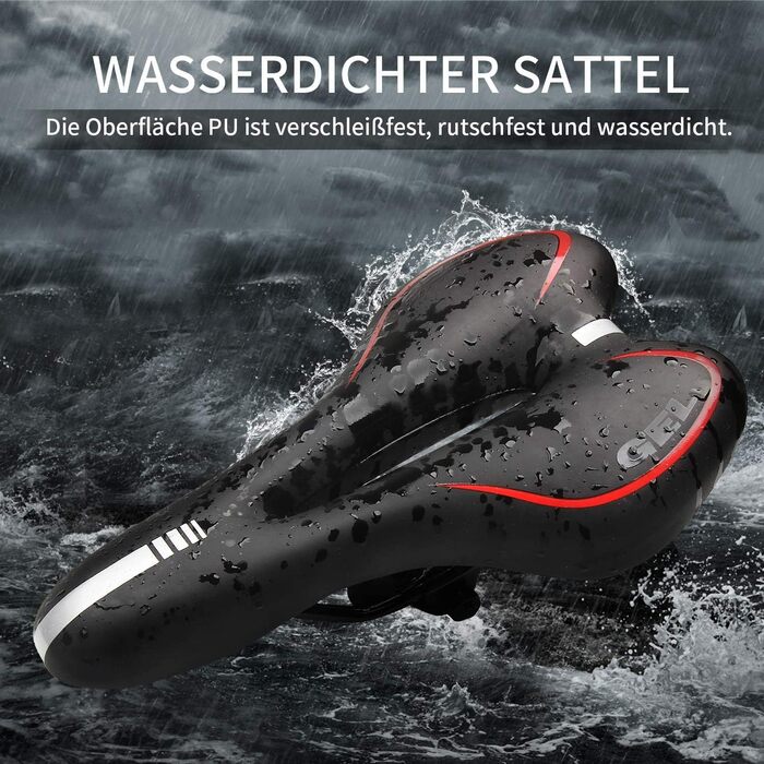 Гелевий велосипедний сідло, ергономічний, амортизований, дихаючий, для BMX/шосе/MTB (червоний)