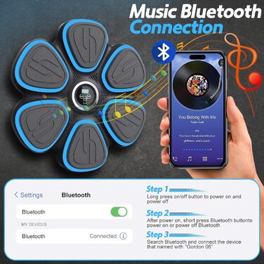 Музична боксерська машина для дорослих з LED-підсвічуванням та Bluetooth. Електронна боксерська машина з музикою, 9 режимів швидкості та підрахунку ударів, у комплекті боксерські рукавички.
