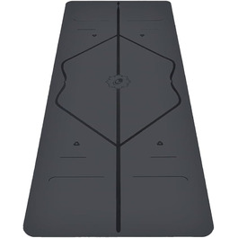 LIFORME Килимок для йоги - екологічний, нековзний, з унікальною системою розмітки, біологічно розкладний, сірий