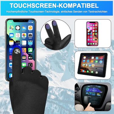 Водонепроникні зимові рукавиці, рукавиці для катання на лижах з сенсорним екраном, чоловічі/жіночі, теплі рукавиці Thinsulate для велосипеда, бігу, катання на лижах, походів, мотоцикла та їзди на велосипеді