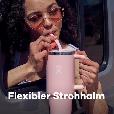 Термочашка HYDRO FLASK 1180 мл з кришкою та трубочкою, нержавіюча сталь, вакуумна ізоляція, захист від розливу, Surf