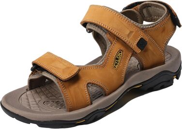 Чоловічі сандалі з натуральної шкіри для піших прогулянок та відпочинку на пляжі. Літні сандалі для туризму та активного відпочинку (41 EU, жовті)