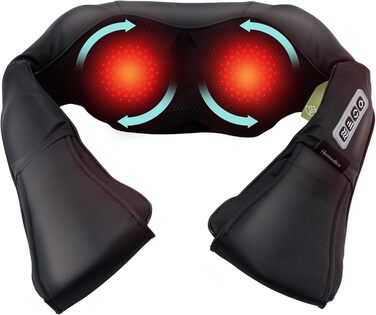 HoMedics Шиацу масажер для шиї та плечей з підігрівом, 3 інтенсивності, 3 масажні головки, опція для олії, проти напруги та для розслаблення