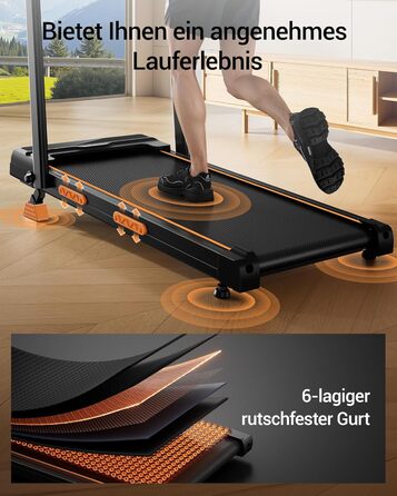 Бігова доріжка Walking Pad Lontek зі схилом 16%, 10 км/год для дому та офісу, LED дисплей, пульт ДУ, потужність 3.0 к.с., макс. навантаження 136 кг, чорна