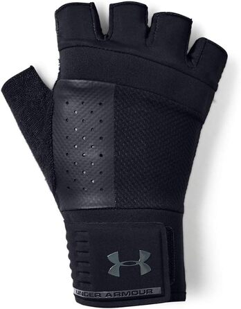 Футбольні рукавички для важкої атлетики Under Armour, міцні фітнес-рукавички з хорошим захистом та зчепленням, дихаючі рукавички для тренувань з еластичним ремінцем на зап'ясті, розмір M, чорний