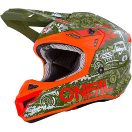 Мотошолом O'NEAL Motocross Enduro для дорослих, зелено-помаранчевий, ABS, з захистом носа