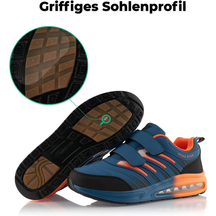 Кросівки для бігу жіночі та чоловічі з амортизацією, спортивні, легкі, темно-синій, помаранчевий (43 EU)