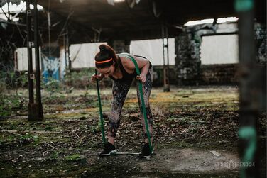 Фітнес-стрічка Sporttrend 24, еспандер, 104 см, помаранчева, опір 36,2-108,8 кг, для силових та мобільних вправ