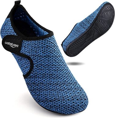 Водні черевики WateLves: для плавання, занять у басейні та відпочинку на пляжі. Швидковисихаючі, унісекс, блакитні, 40 EU