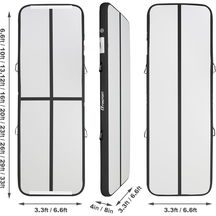 Airtrack FBSPORT 500x200x20 см: килимок для гімнастики, акробатики, йоги з насосом та сумкою