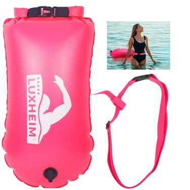 Буя для плавання Schleppschwimmer 28L, сигнальний, для відкритих вод, триатлону, водонепроникний Dry Bag, рожевий