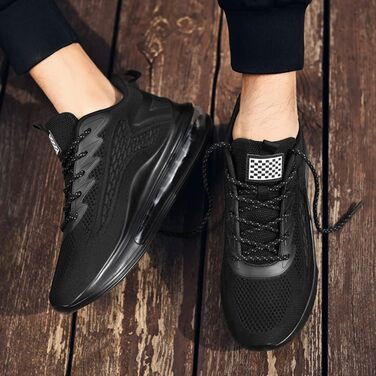 Спортивні кросівки LIN&LE для чоловіків та жінок: бігові, для занять спортом, повсякденні. Розмір 48 EU, чорний колір