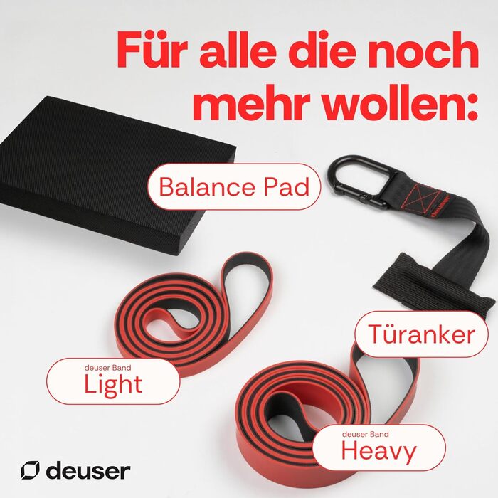 Стрічка для фітнесу Deuserband Original: гумова стрічка для фітнесу, йоги та силових тренувань, з натурального каучуку, неслизька, виготовлена в Німеччині