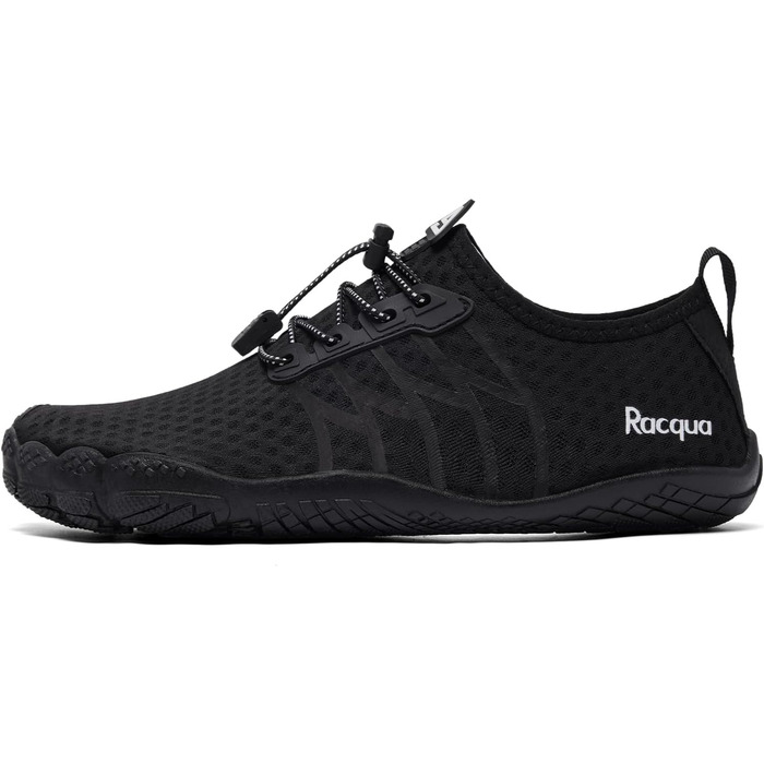 Водні черевики Raqua для жінок та чоловіків: дихаючі, швидковисихаючі, для плавання, басейну та пляжу. Розмір 39 EU, колір чорний. Модель Wz119