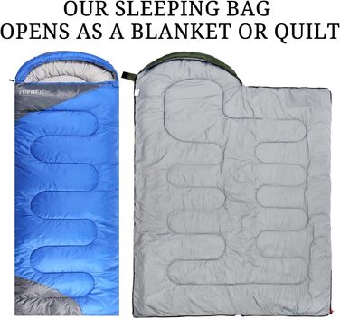 Спальний мішок 3-4 сезони для дорослих та дітей, блакитно-сірий. Легкий, водонепроникний, компактний для кемпінгу та подорожей. Розмір 219.9 x 79.9 см