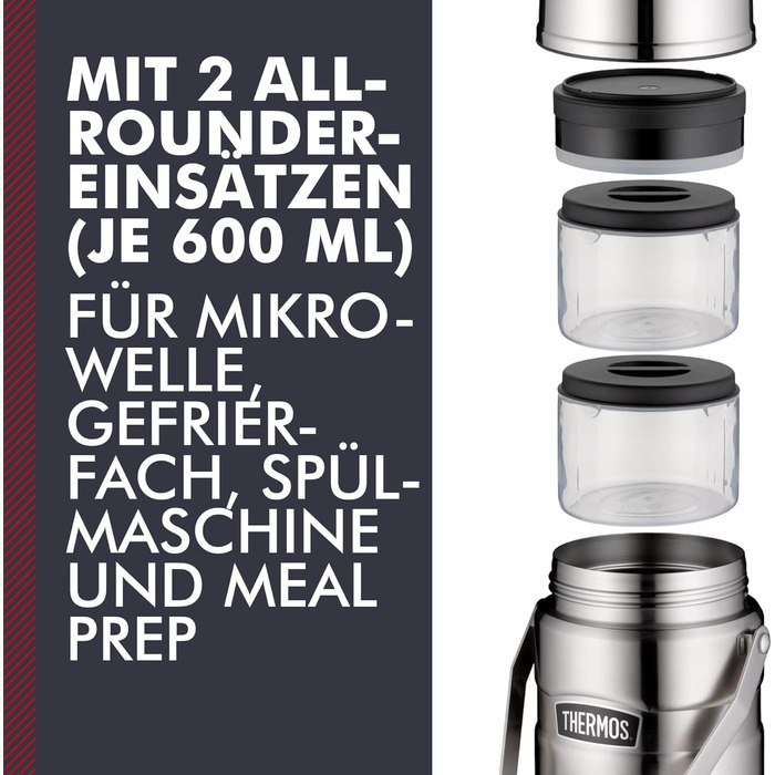 Термос STAINLESS KING з нержавіючої сталі, 0,47 л, чорний матовий, з ложкою, BPA-free