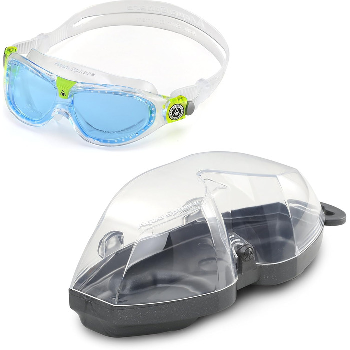 Дитяча плавальна маска Aquasphere Seal Kid 2, прозора з блакитними лінзами, універсальний розмір