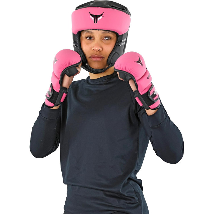 MMA рукавички Mytra Fusion для жінок, 7oz, відкрита вентильована долоня, для спарингу, рожеві
