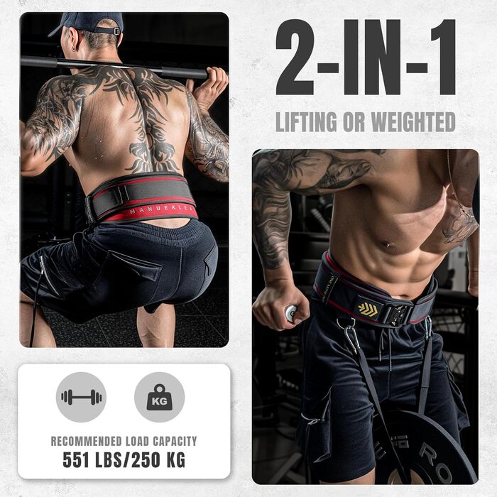 Пояс для важкої атлетики 2-в-1 з ременями для підтягувань, 92 см, для пауерліфтингу, фітнесу, з навантаженням, зелений (яскраво-червоний, S(26-29 дюймів))