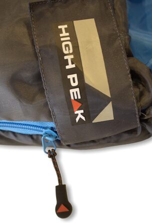 Спальний мішок High Peak TR 300, антрацит/блакитний, для 3-4 сезонів, 0°C, широкий, дихаючий, водостійкий, для кемпінгу, фестивалів, трекінгу, ковдра-трансформер