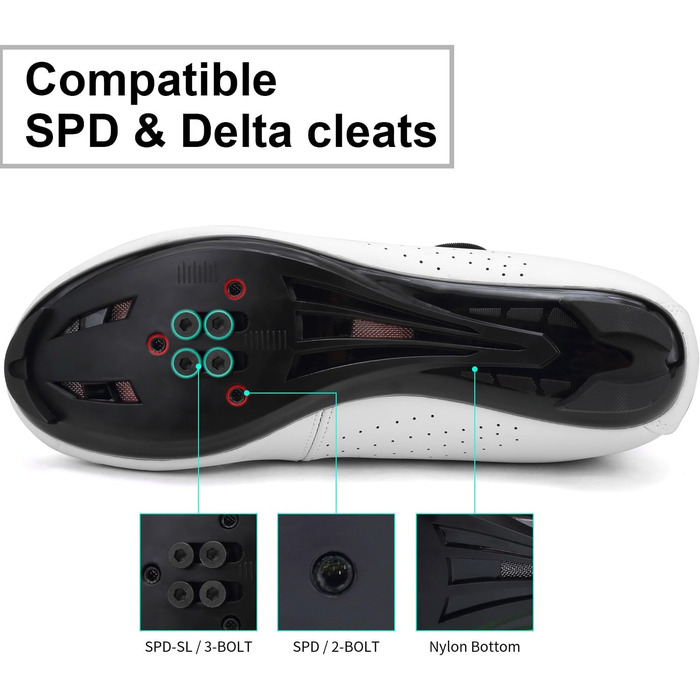 Велосипедні шкарпетки для чоловіків: MTB, шосе, крос-кантрі, кросівки, дихаючі, для занять спортом у приміщенні та на відкритому повітрі. Сумісні з SPD/SPD-SL. Колір: зелений (46 EU, білий).