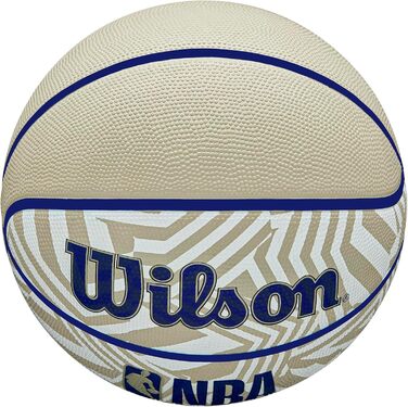 М'яч для баскетболу Wilson NBA DRV Plus Dazzle Camo Outdoor, розміри 6 та 7, бежевий/блакитний, для гри на вулиці